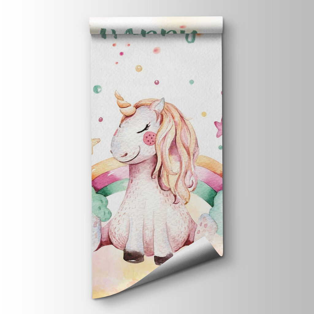 Group of unicorns and rainbows