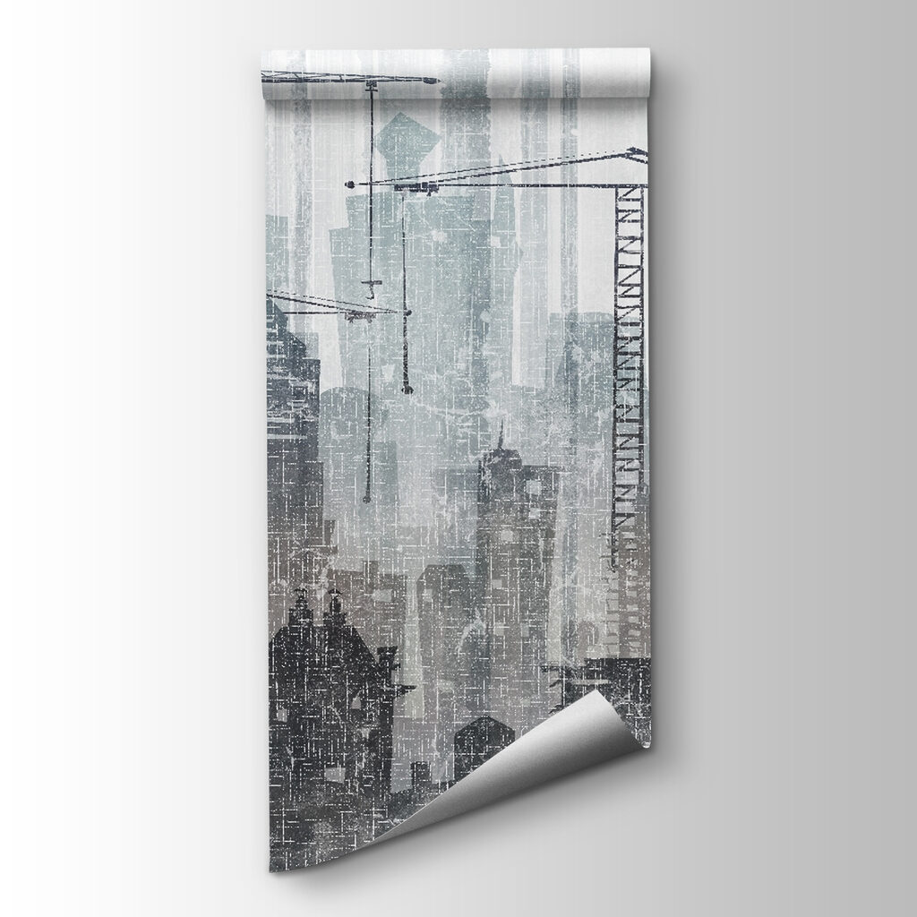 Group of cranes in a city