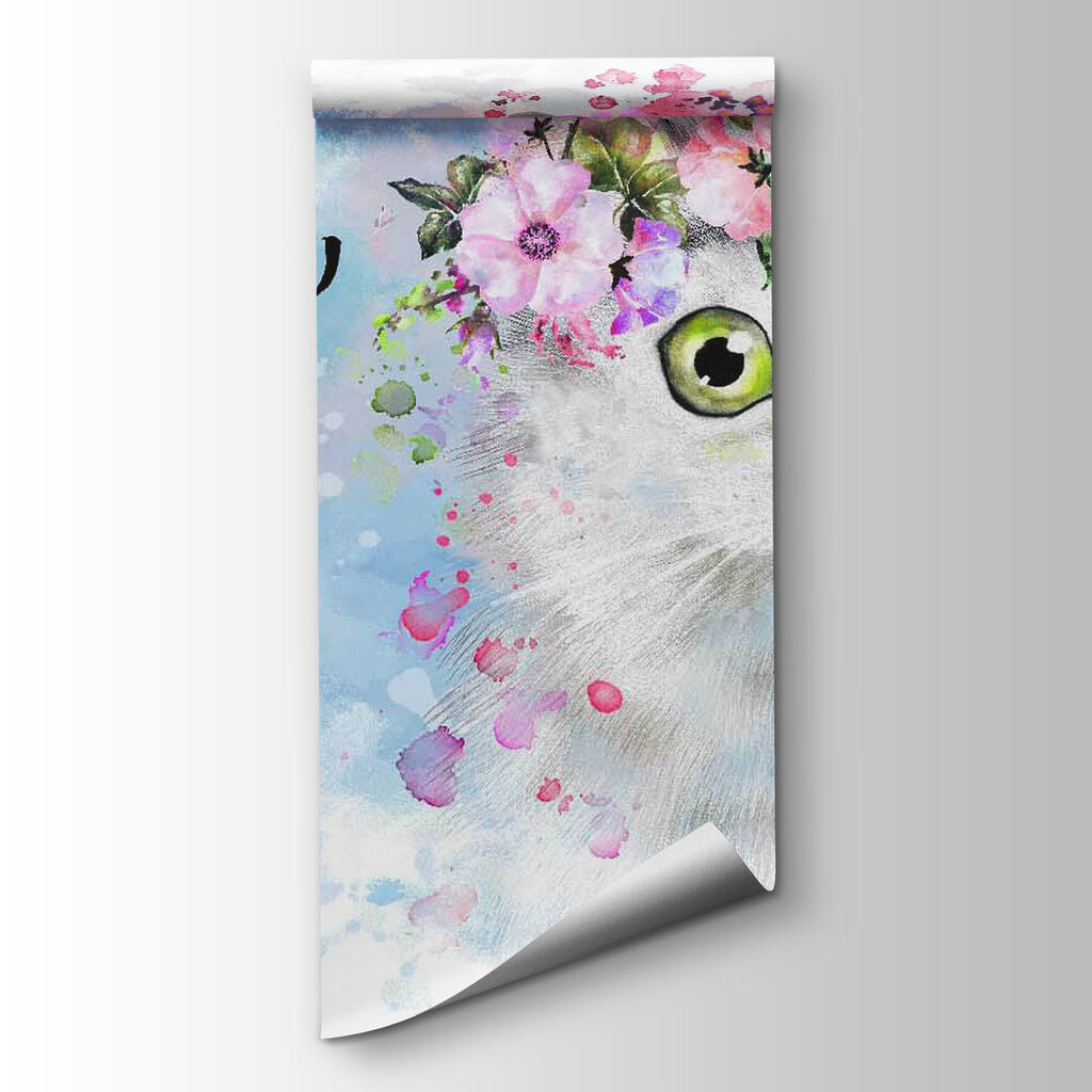 Cat with flowers on its head