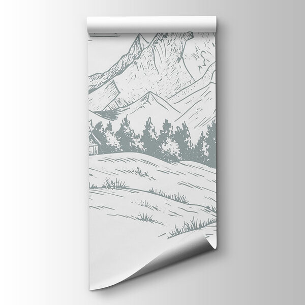 Landscape with trees and mountains