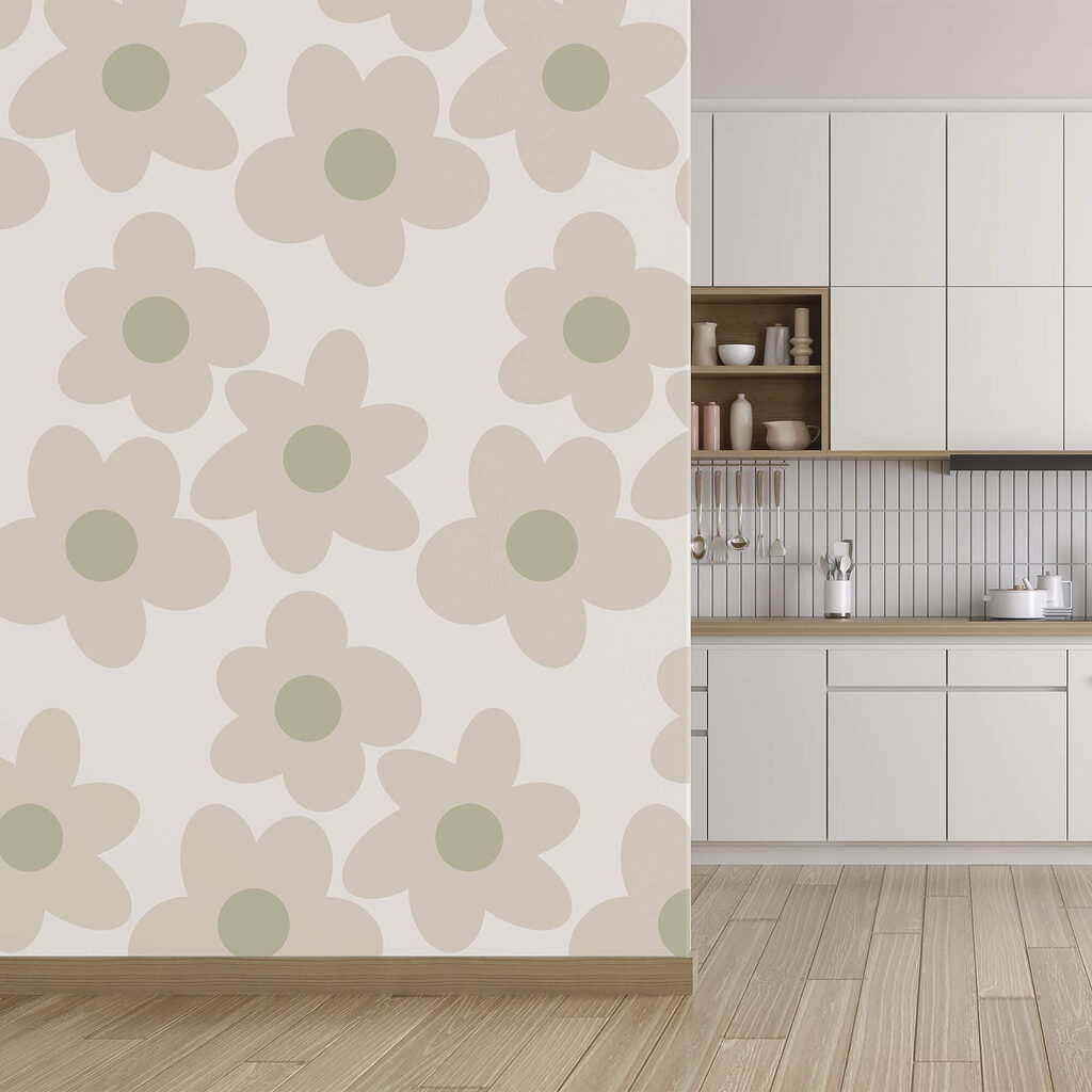 Padrão de flores sobre fundo branco