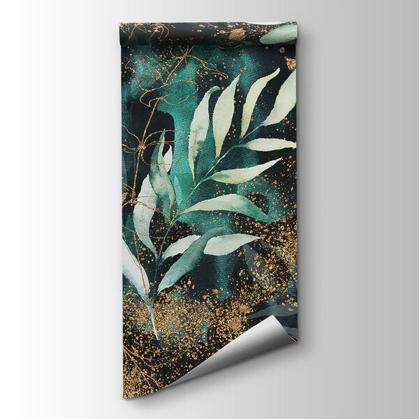 Elegant teal foliage with shimmering accents Elegant teal foliage with shimmering accents