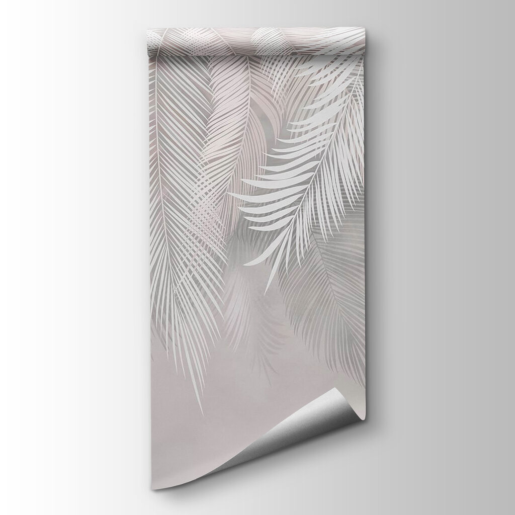 White leaves on a gray background