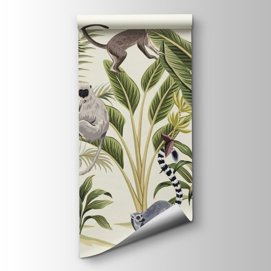 Group of monkeys and plants Group of monkeys and plants