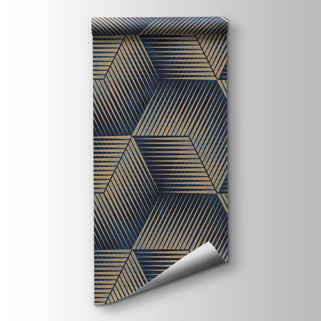 Pattern of blue and tan cubes