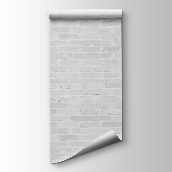 White brick wall with many rectangular bricks White brick wall with many rectangular bricks