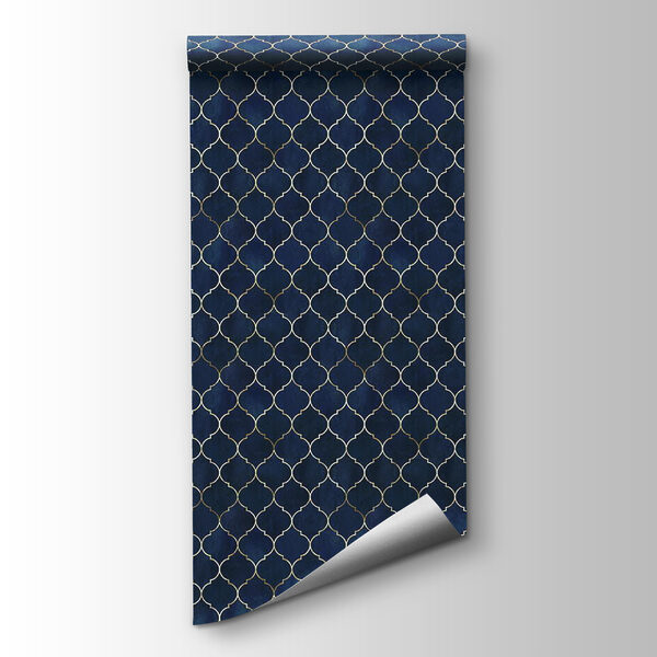 Blue and white lattice pattern