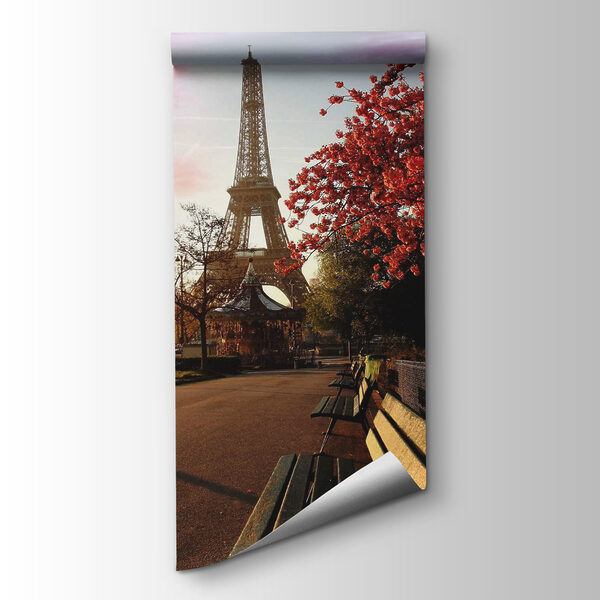 Park with benches and a tower Park with benches and a tower