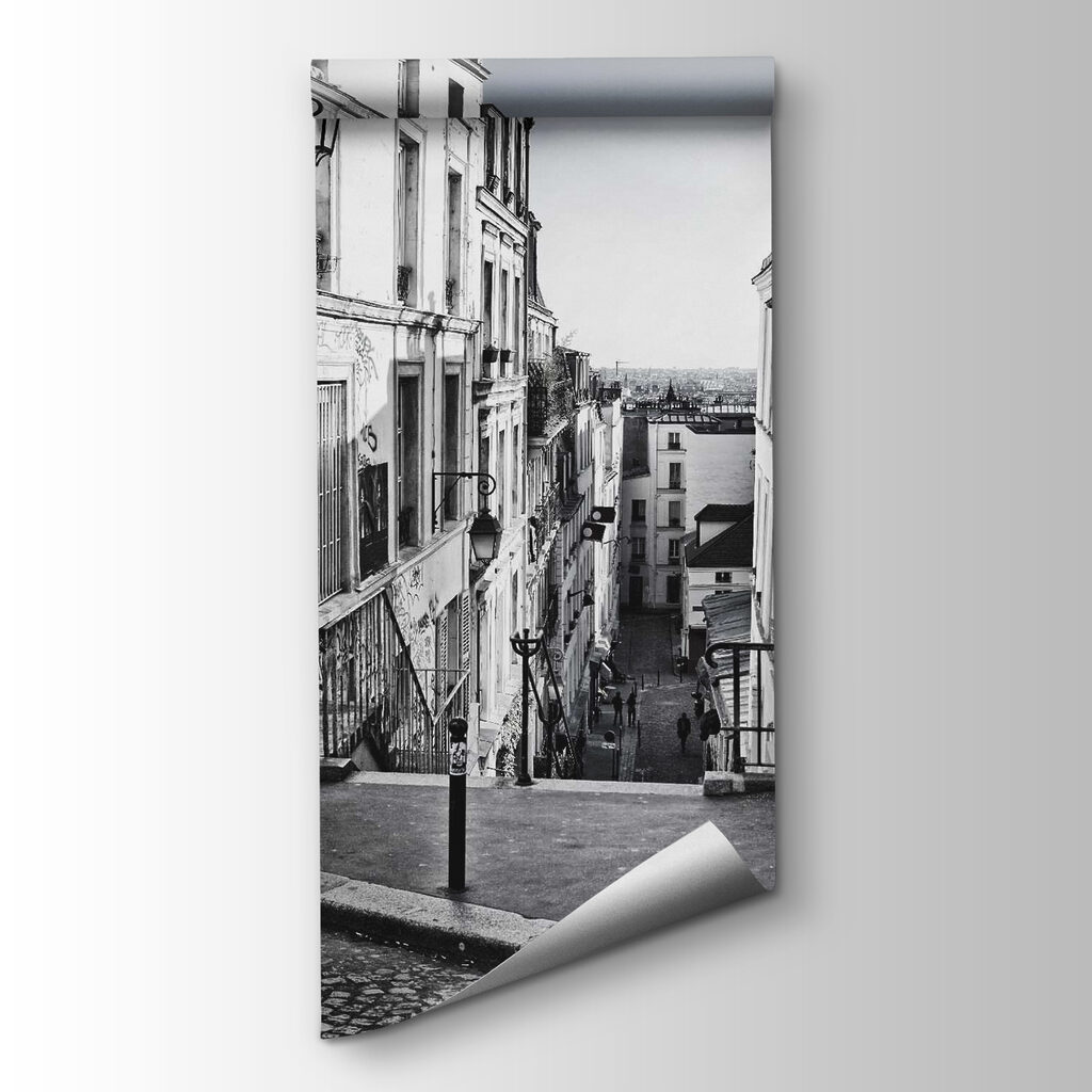 Street with buildings and a street light