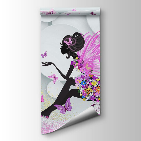 Woman in a dress with butterflies Woman in a dress with butterflies