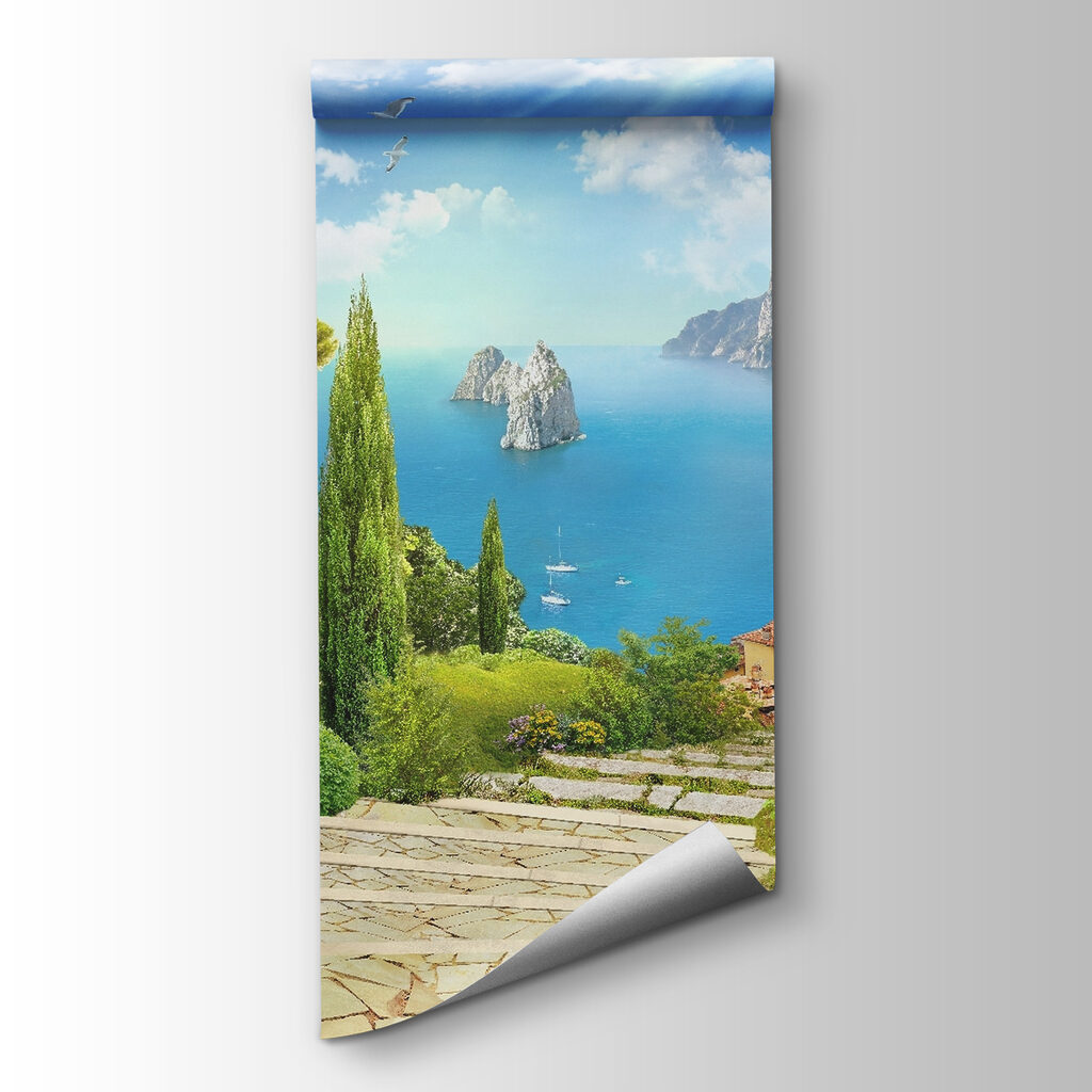 Stone stairs leading to a body of water