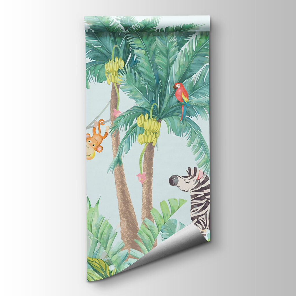 Giraffe and zebra in a jungle Giraffe and zebra in a jungle