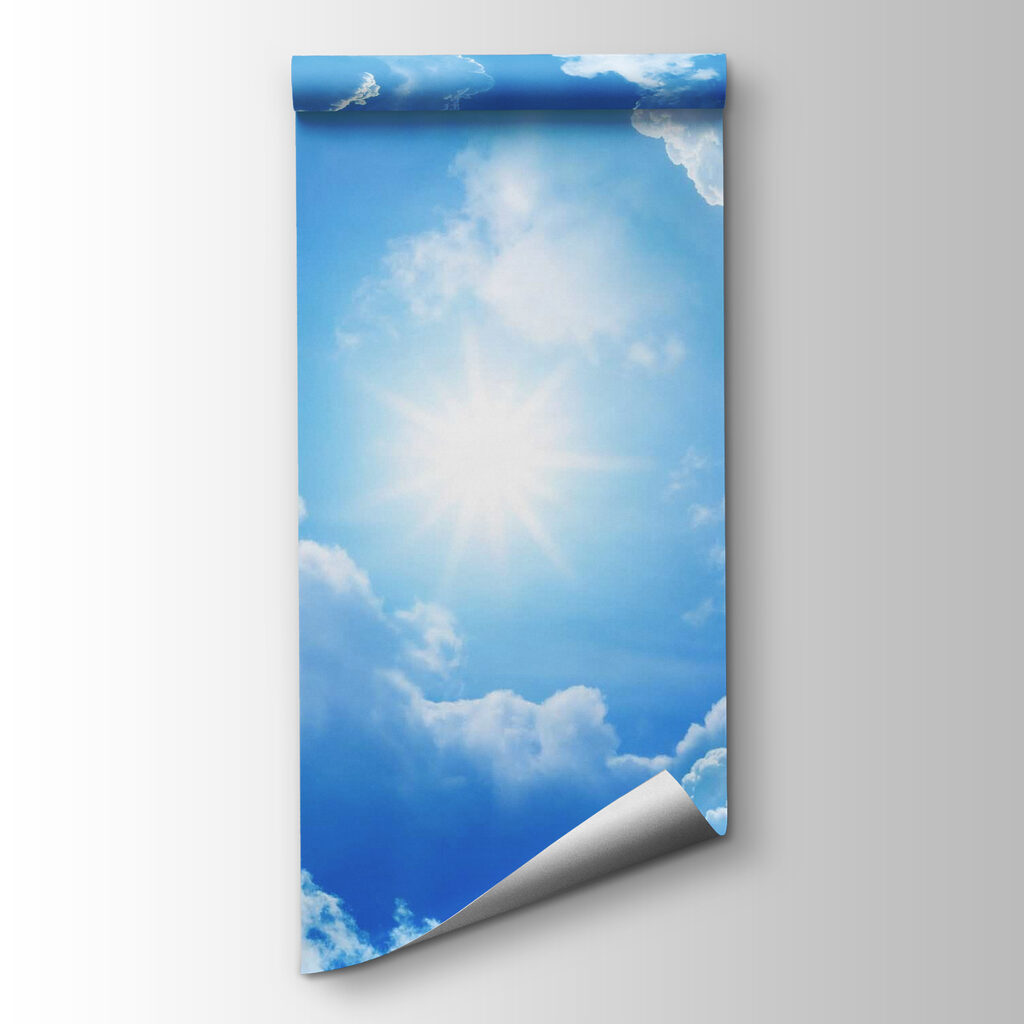 The sun shining through clouds