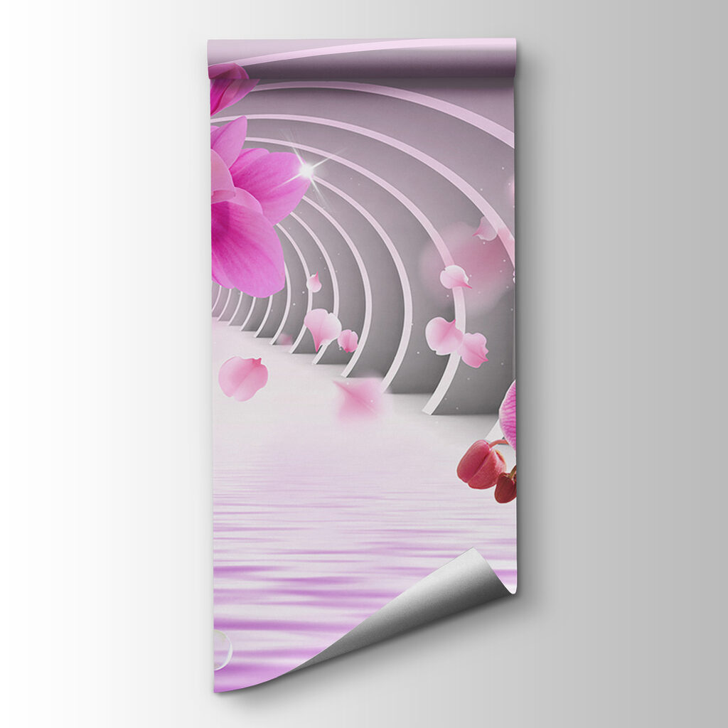 Pink flowers in a tunnel