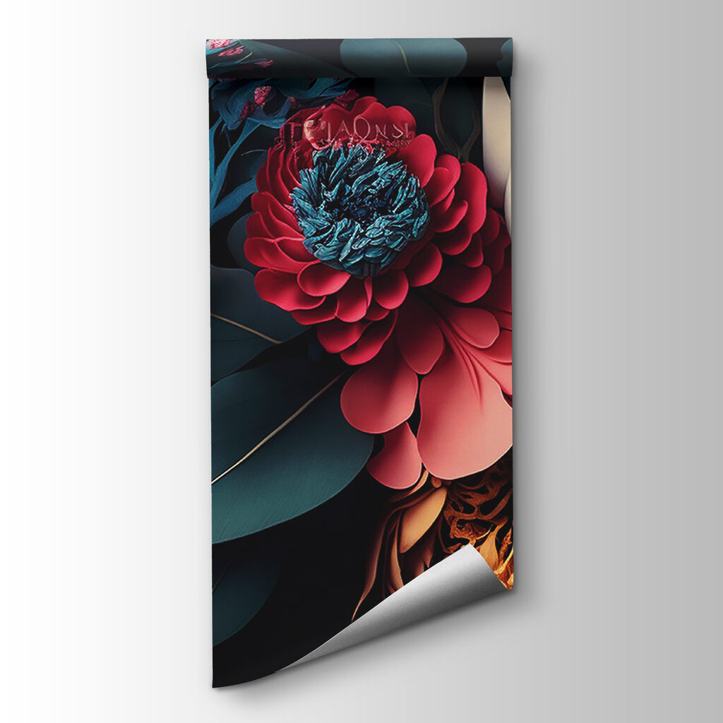 Group of flowers with leaves