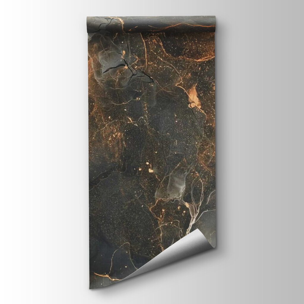 Black and orange marbled surface