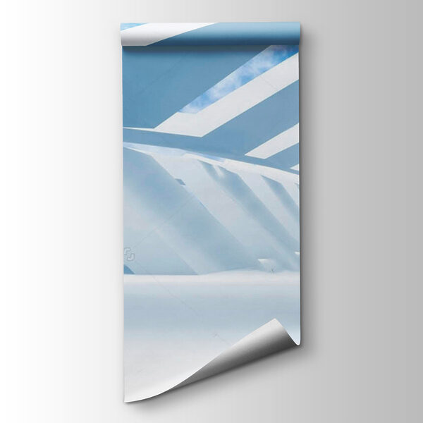 White structure with blue sky and clouds