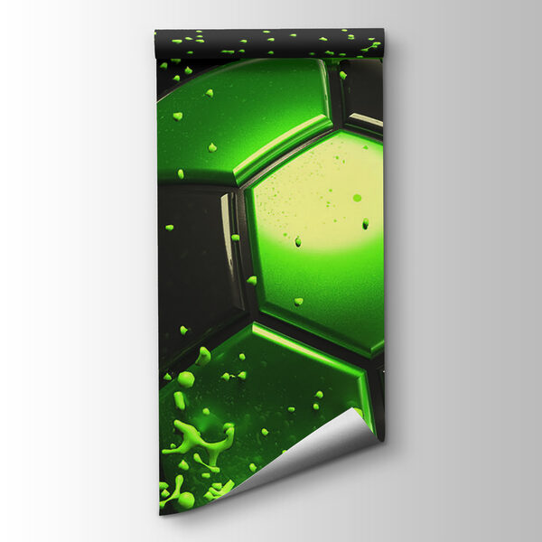 Green and black football ball