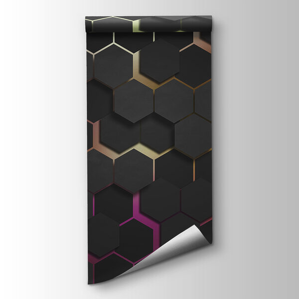 A group of black hexagons A group of black hexagons