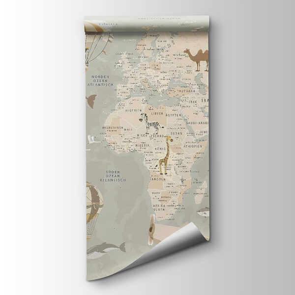 Map of the world with airplanes and hot air balloons Map of the world with airplanes and hot air balloons