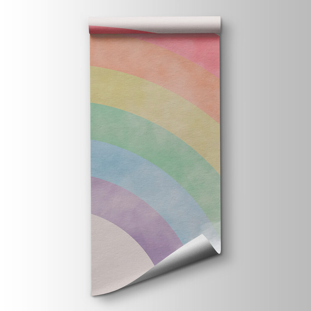 Rainbow with clouds in the sky