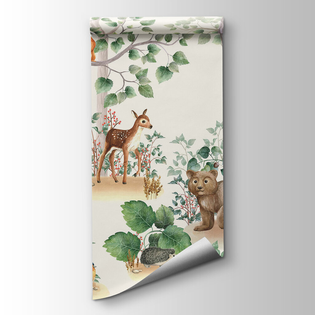 Wallpaper with animals in the forest Wallpaper with animals in the forest