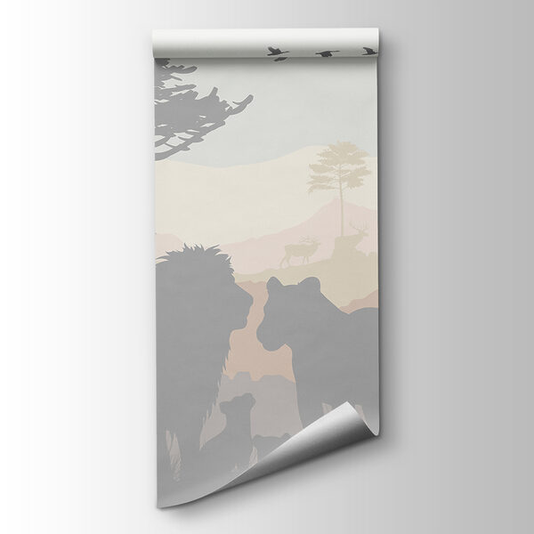 Group of animals in a landscape Group of animals in a landscape