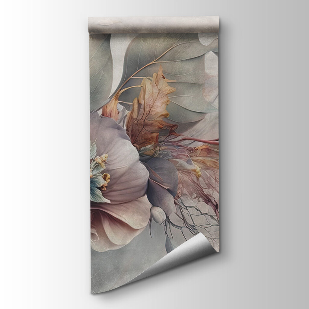 Painting of flowers and leaves