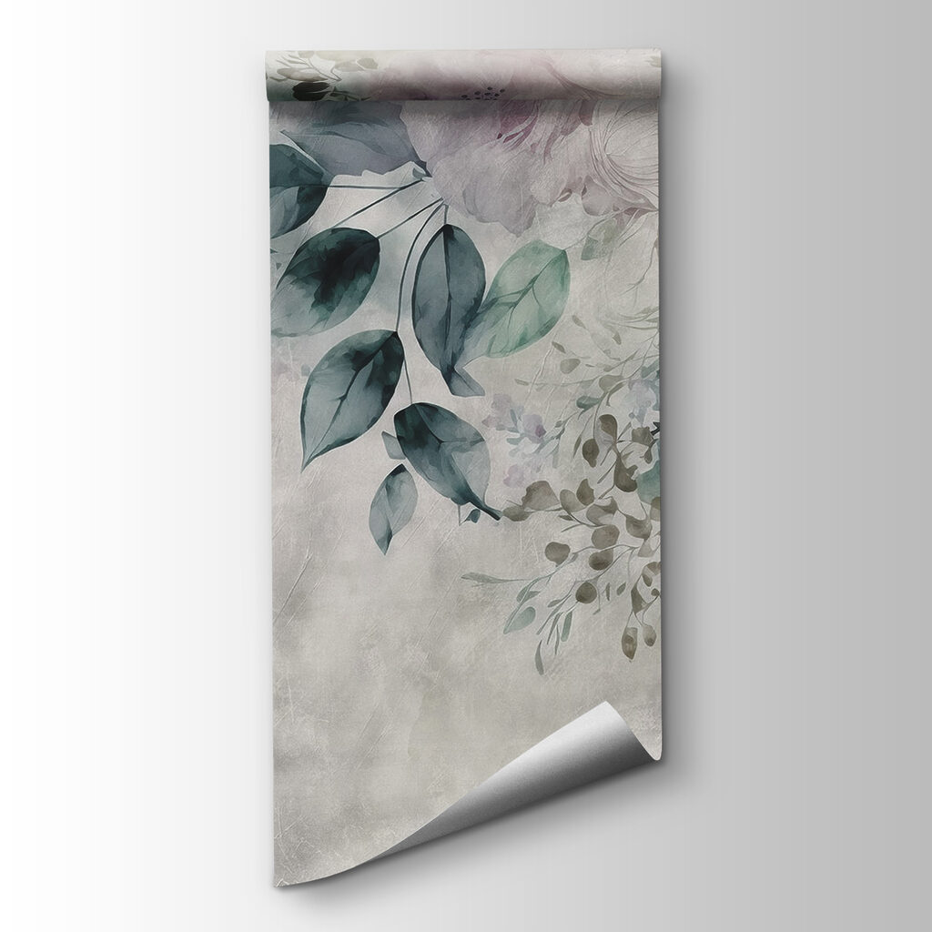 Painting of flowers and leaves