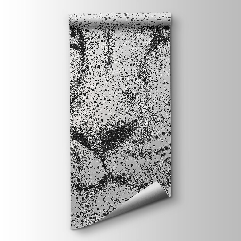 Lion's face with black specks