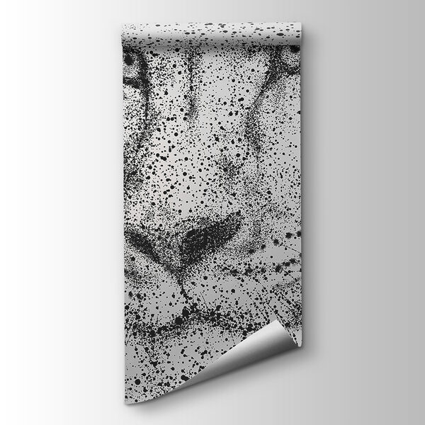 Lion's face with black specks