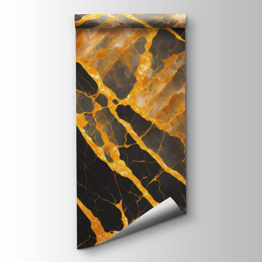 Elegant black and amber marble pattern
