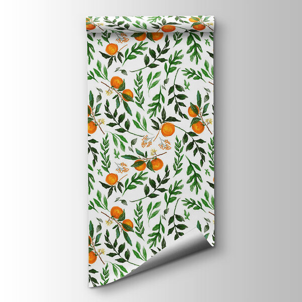 Pattern of oranges and leaves Pattern of oranges and leaves