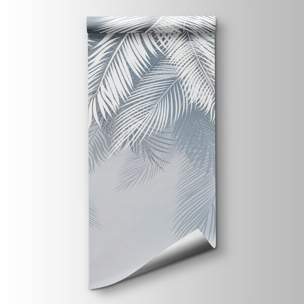 White leaves on a gray background