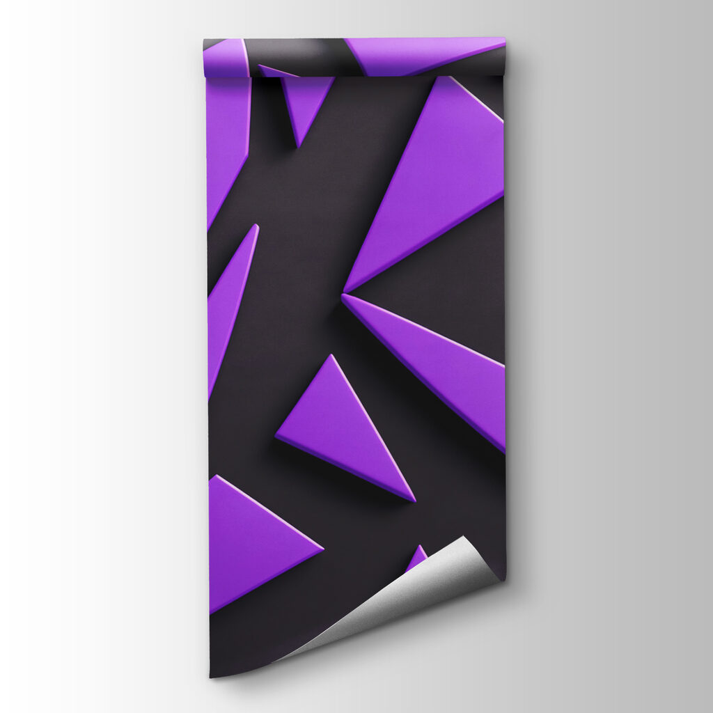 Purple triangles on a black surface Purple triangles on a black surface