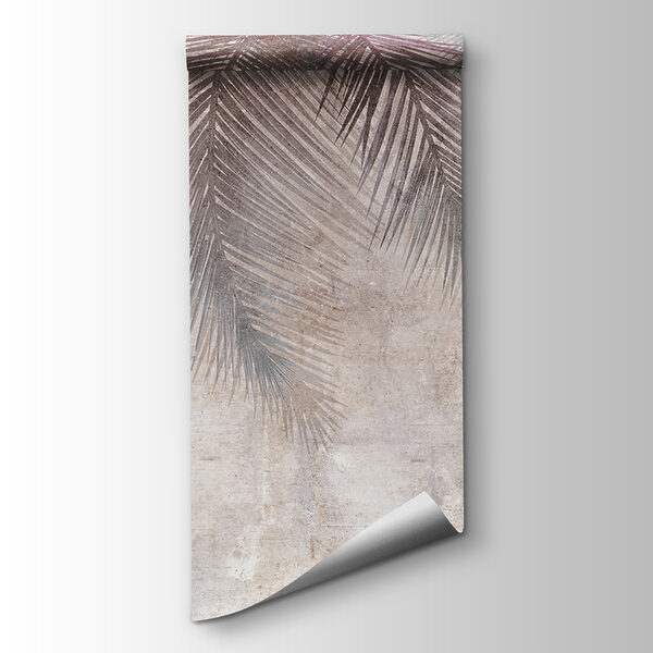 Muted palm leaves on textured background Muted palm leaves on textured background