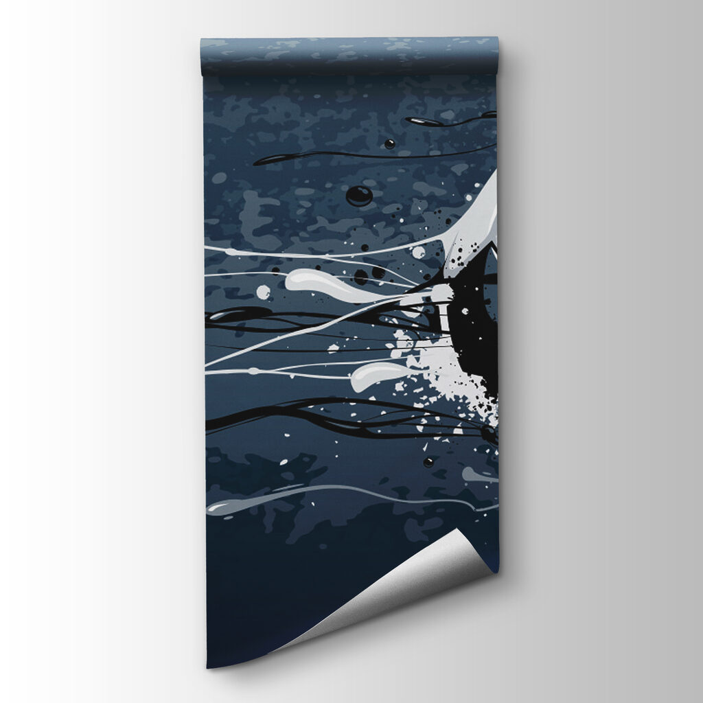 Football ball with splashes of paint