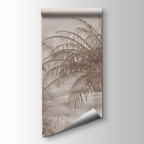 Group of palm trees in fog Group of palm trees in fog