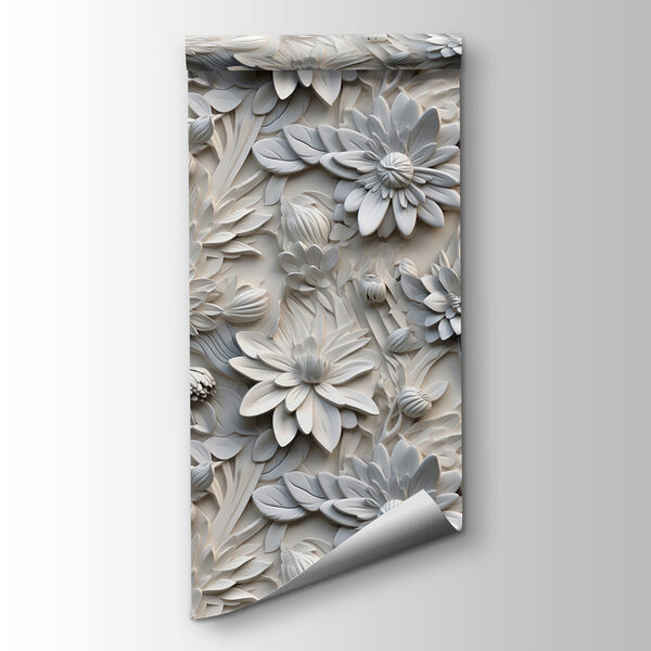 White flower pattern on a wall