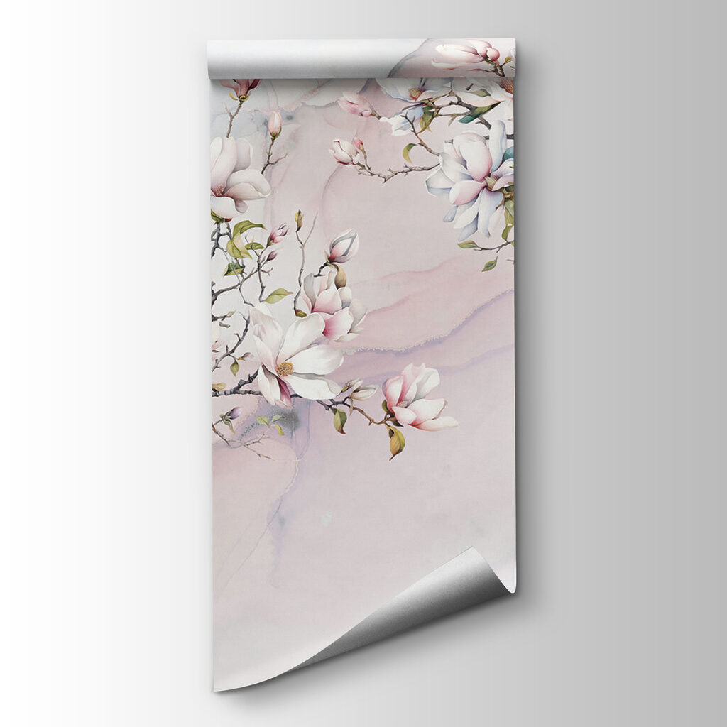 Painting of flowers on a marble surface Painting of flowers on a marble surface
