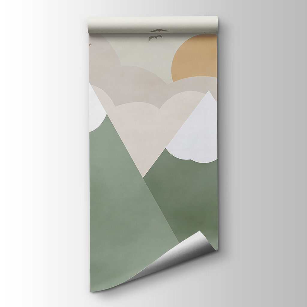 Plane flying over mountains