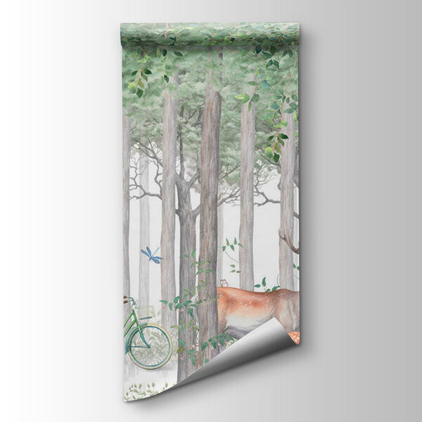 A group of animals in a forest A group of animals in a forest