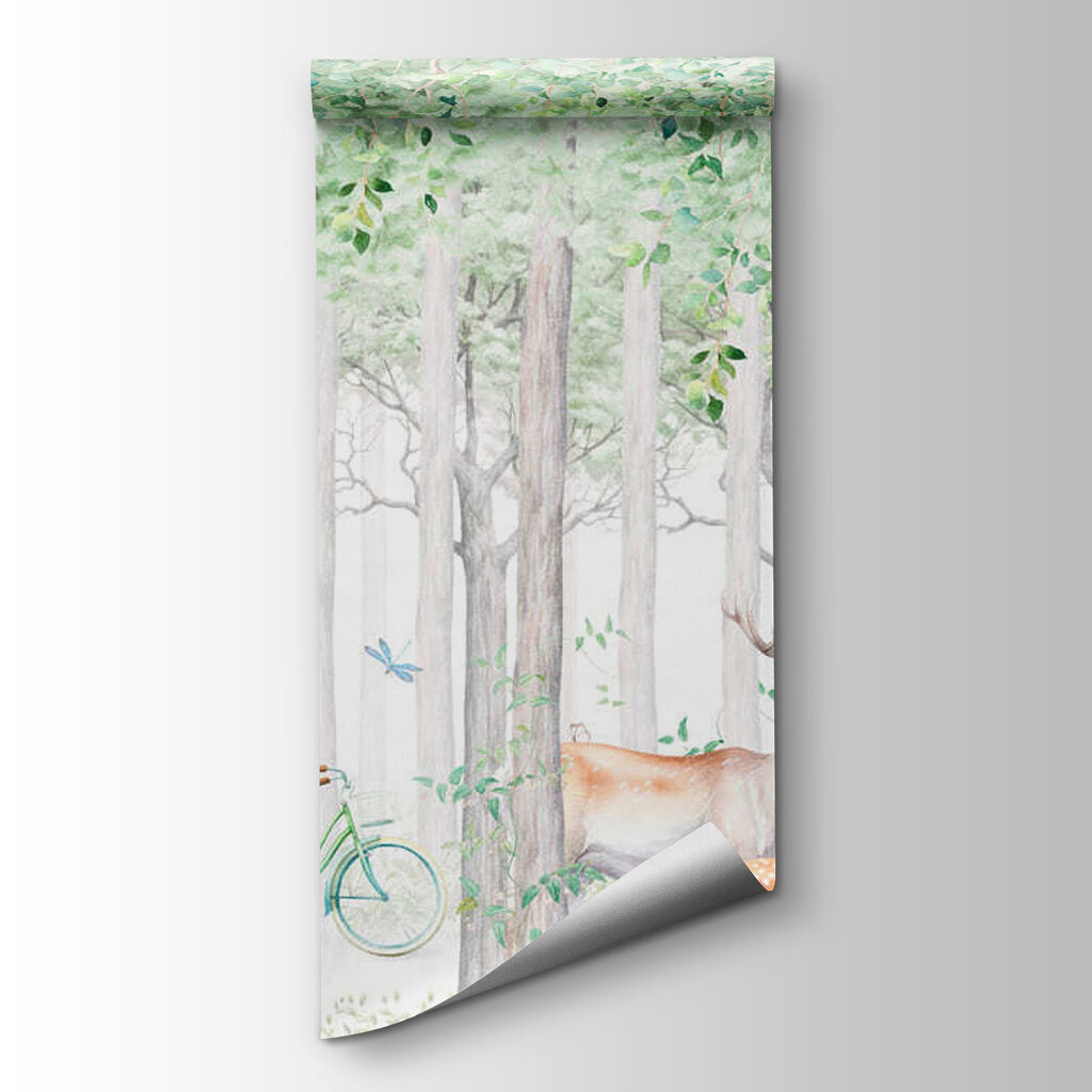 A painting of animals in a forest A painting of animals in a forest