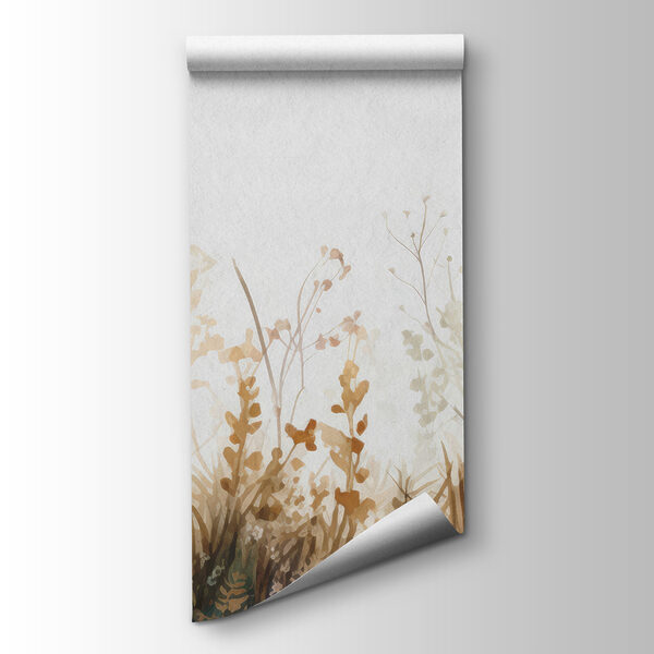 A painting of grass and flowers A painting of grass and flowers