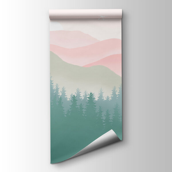 A landscape with trees and mountains A landscape with trees and mountains