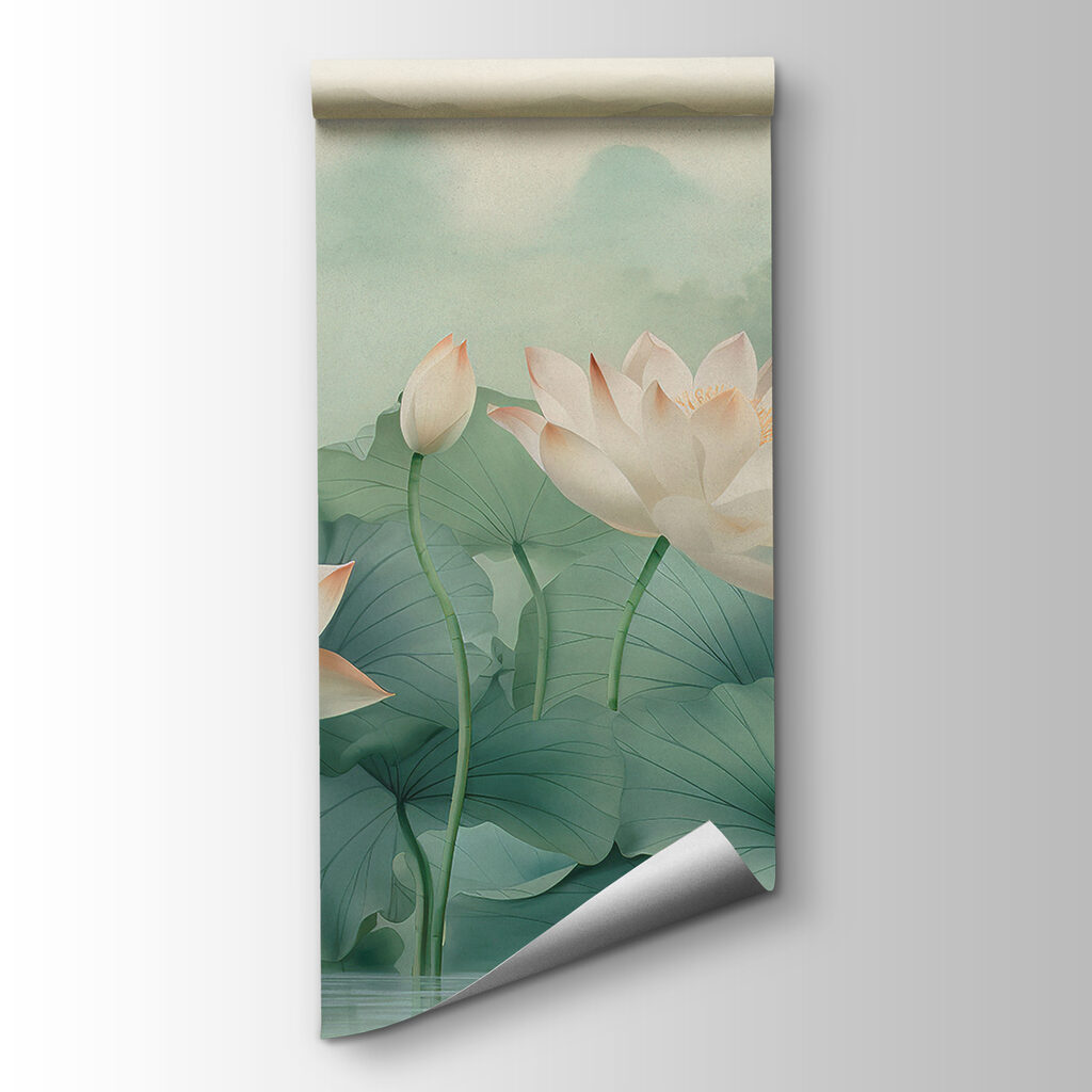 A painting of flowers and leaves A painting of flowers and leaves