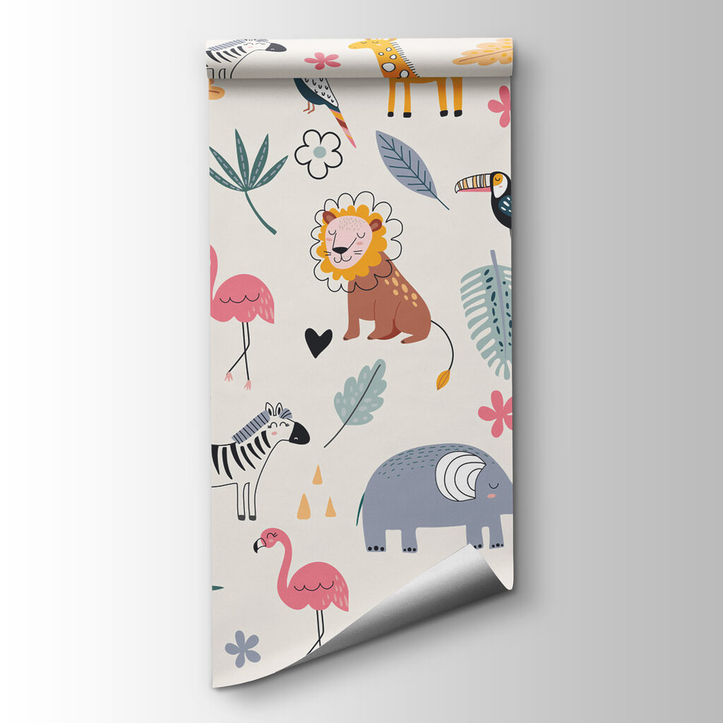 A pattern of animals and leaves A pattern of animals and leaves