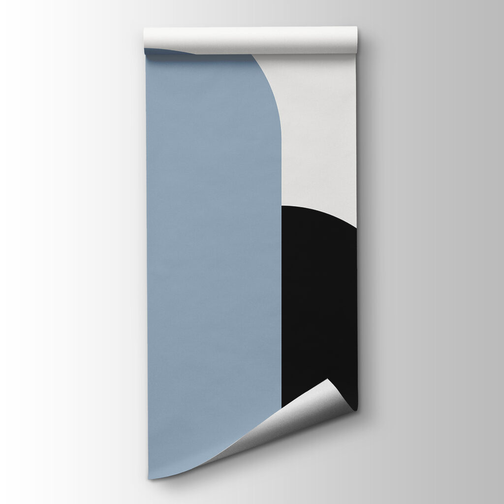 A black and white and blue geometric shapes A black and white and blue geometric shapes