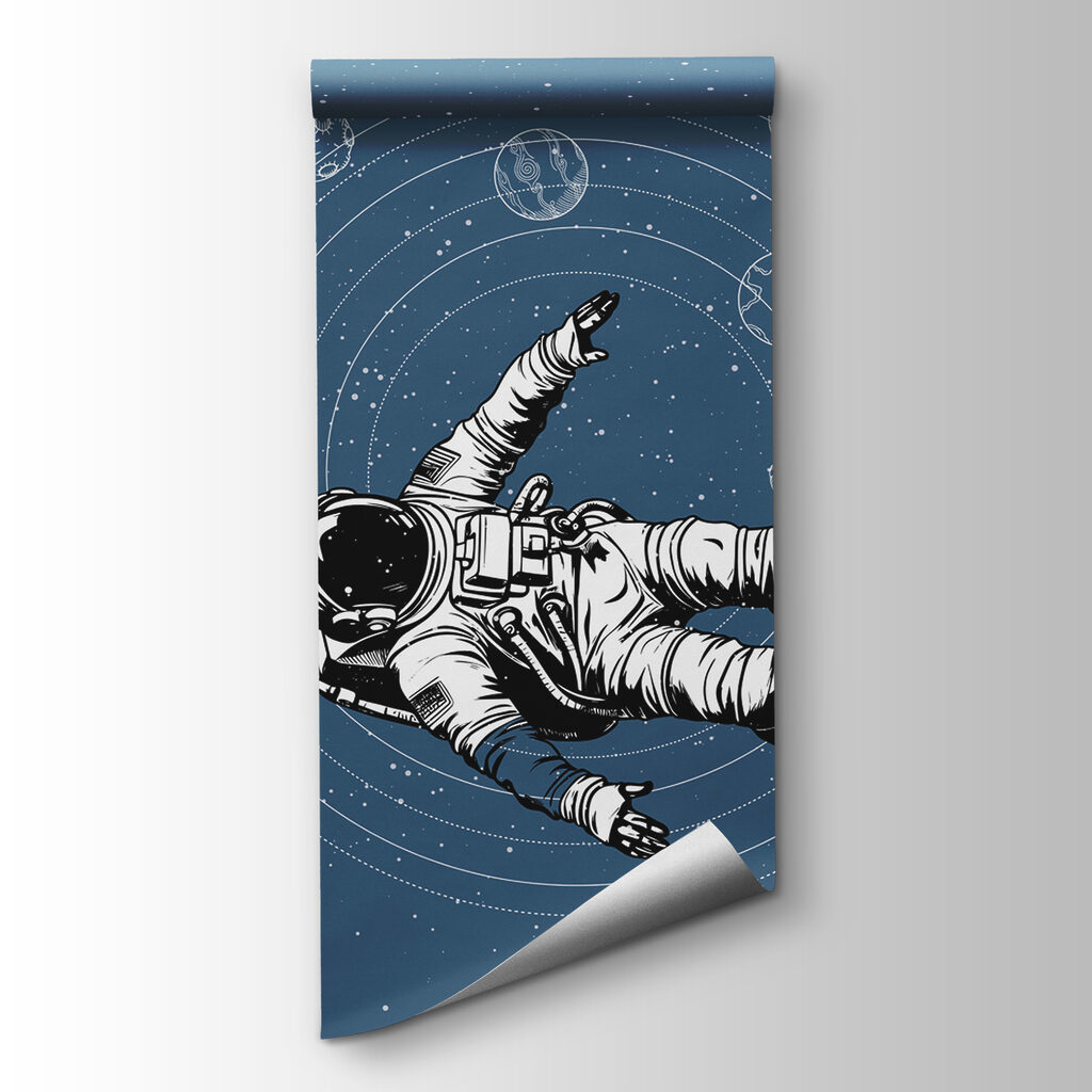 An astronaut floating in space