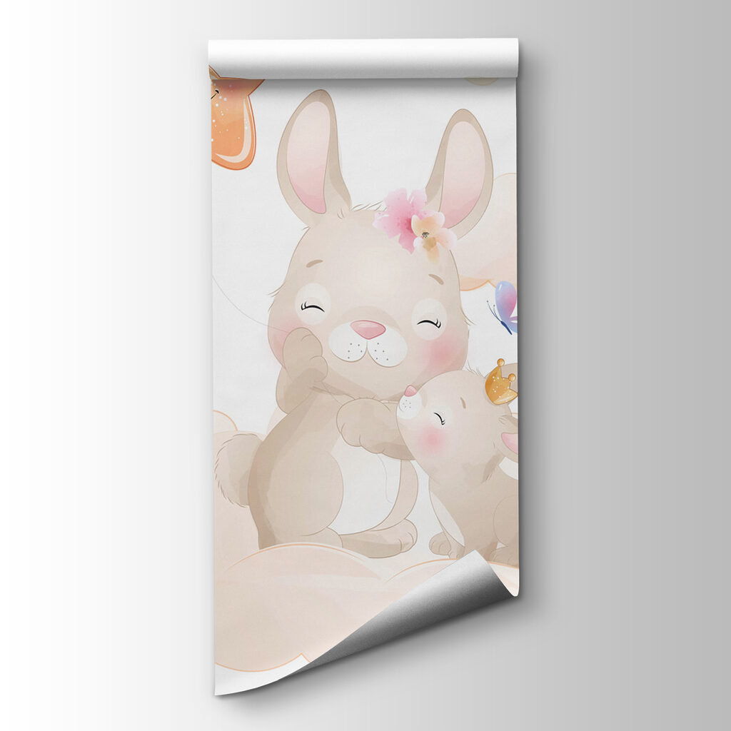 A rabbit and a baby bunny